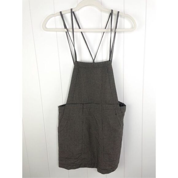 Willow Jane Dark Academia Vintage Plaid Overall Strappy Skirt S - Picture 1 of 13